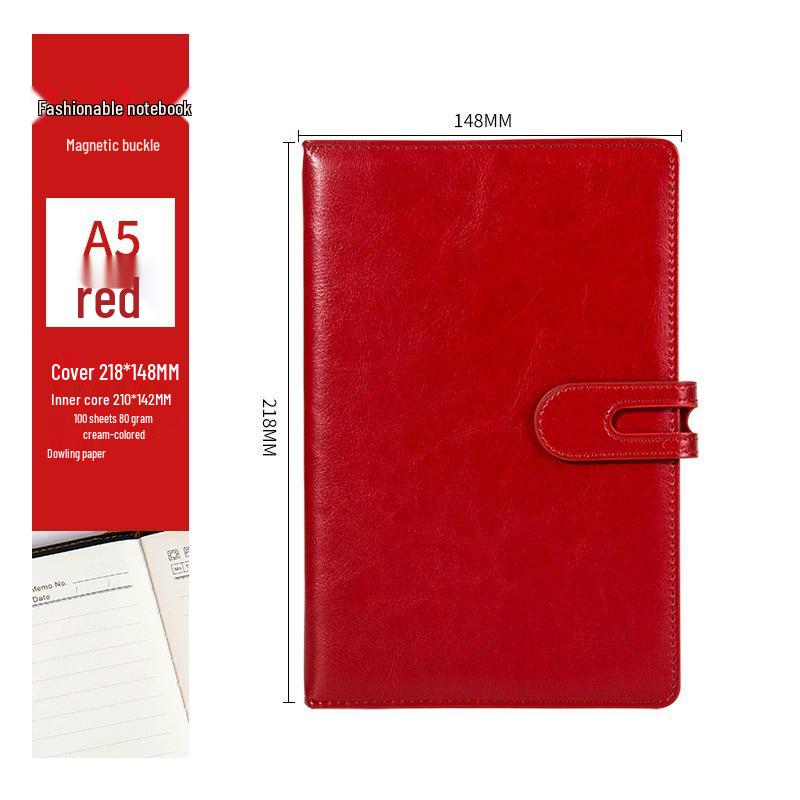 Custom Logo Faux Leather Buckle Business Notebook