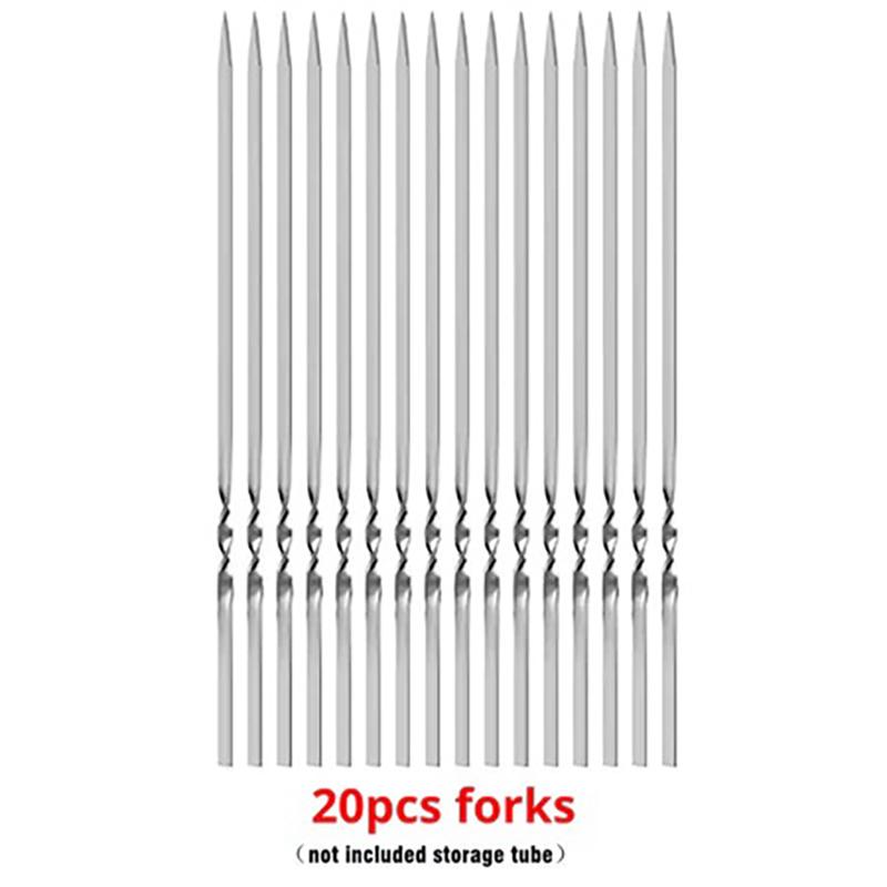 50Pcs Premium Stainless Steel BBQ Skewers Reusable Grill Kebab Sticks for Camping Travel Barbecue Events