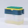 2 in 1 Kitchen Sink Soap Liquid Dispenser Box Easy Press Dishwash Liquid Box with Dishcloths Pot Sponge Brush