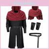 Medieval Renaissance Fantasy Cosplay Attire With Cape And Arm Guards For Themed Festivals