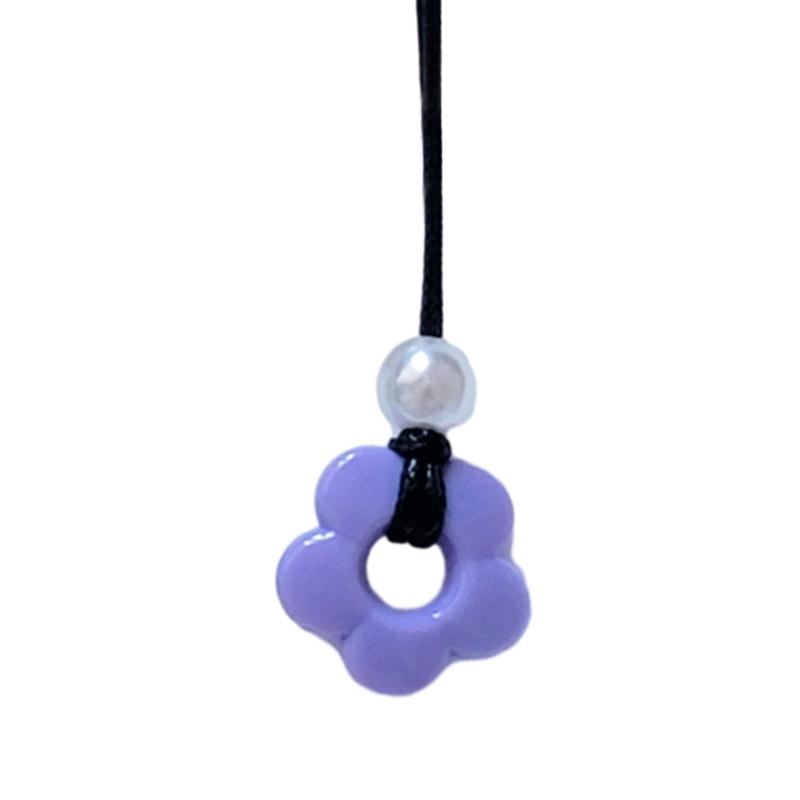 Sweet Cool Pearl Flower Pendant Necklace Fashion Summer Choker Wax Rope Lace up Collar Necklace Statement Jewelry