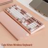 Qisha Cat Keycap Three-Mode Mechanical Keyboard