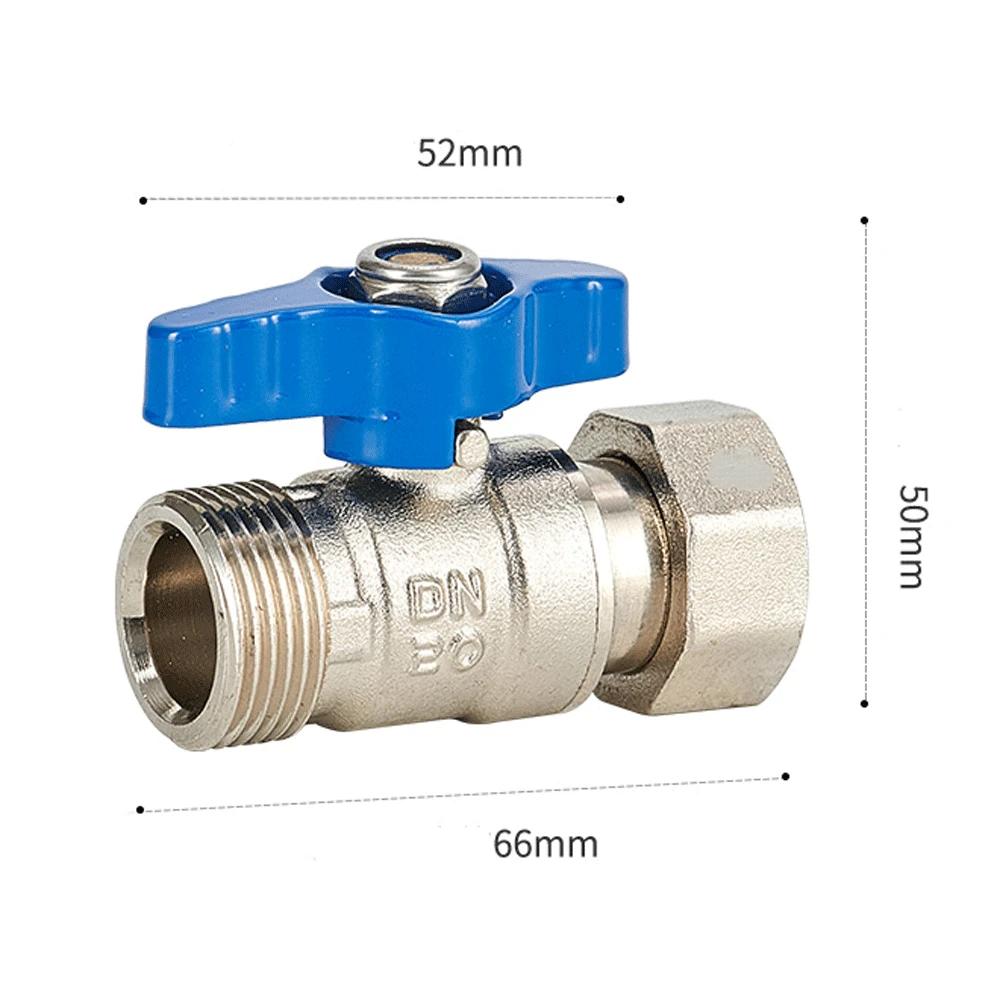 Union Ball Valve 1/2" -3/4" Brass Double Female and Male Thread Valve Water Pipe Switch Gas Straight To Tap Water