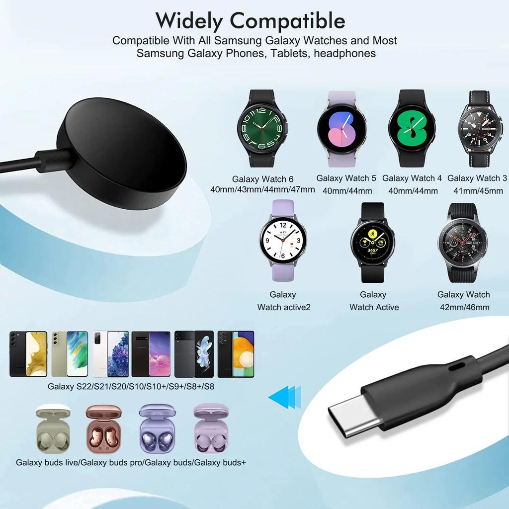 USB C nabíječka pro Samsung Galaxy Watch 2 v 1 Typ C USB A Kabel 3,94 Vhodné pro Galaxy Watch6/5/4 Watch 5 Pro Galaxy S23 Ultra