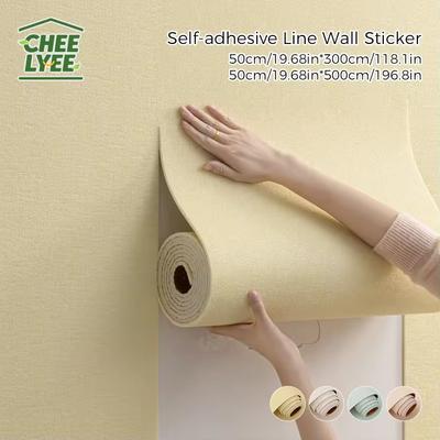 Self-adhesive Wallpaper DIY Linen Wallpaper Living Room Feature Wall Decoration Self-adhesive Wall Sticker Thickened Version Sui