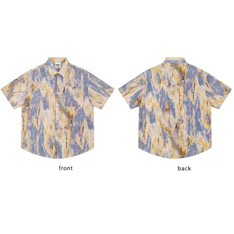 Hip Hop Watercolor Marble Pattern Oversized Summer Shirt