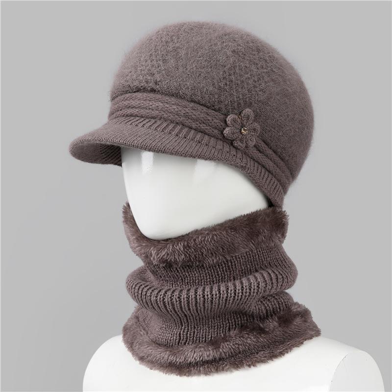 Wool Hat Women'S Season Velvet Warm Rabbit Hair Mother Hat Ear Protection Cold Foreign Gas Knitted Hat