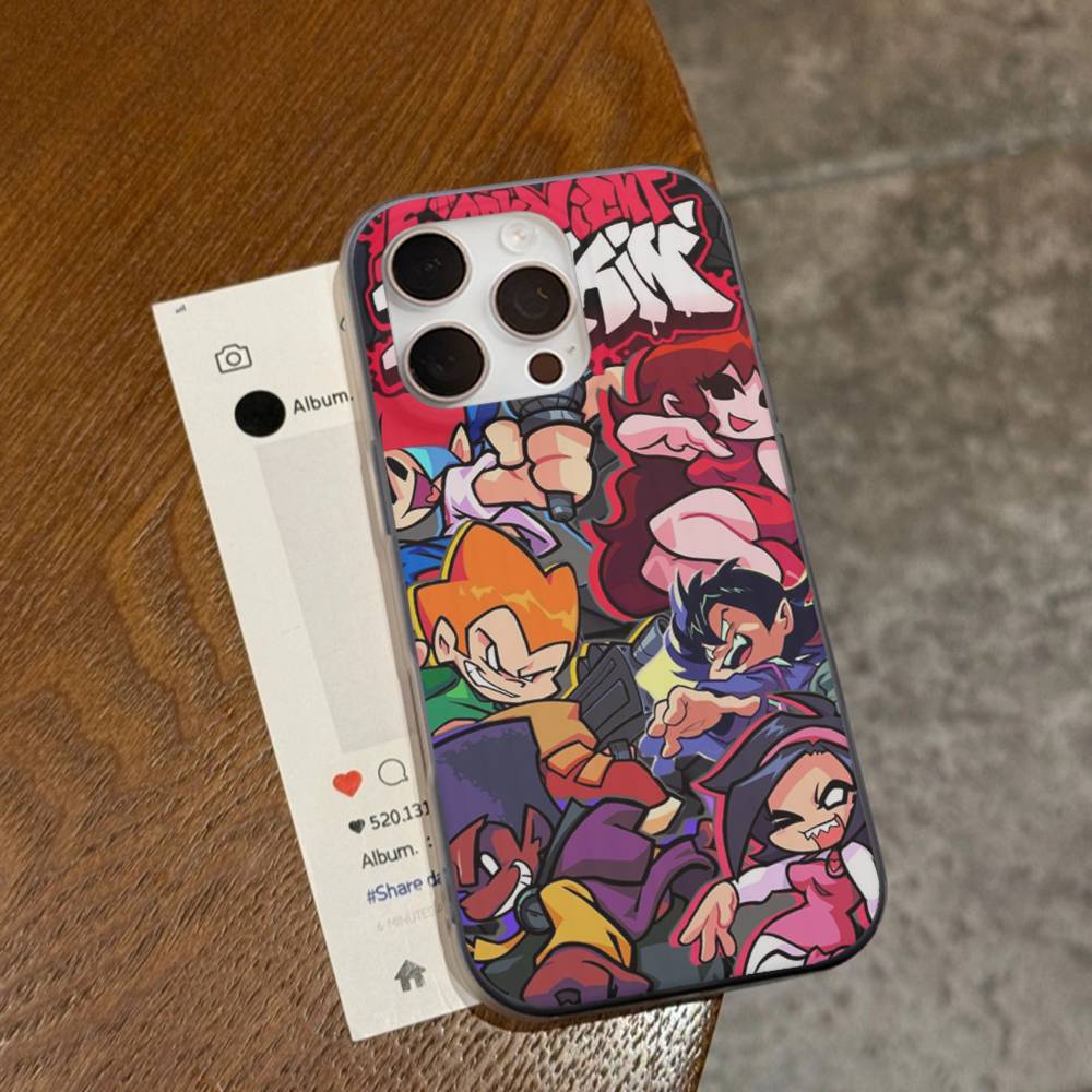 Music Game Friday Night Funkin Phone Case For IPhone 17 16 15 11 12 13 14 Pro Max Soft Corrugated Silicone Cover Case