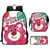 Strawberry Bear School Bag High Definition Printing Multi-Function Oxford Lightweight Backpack