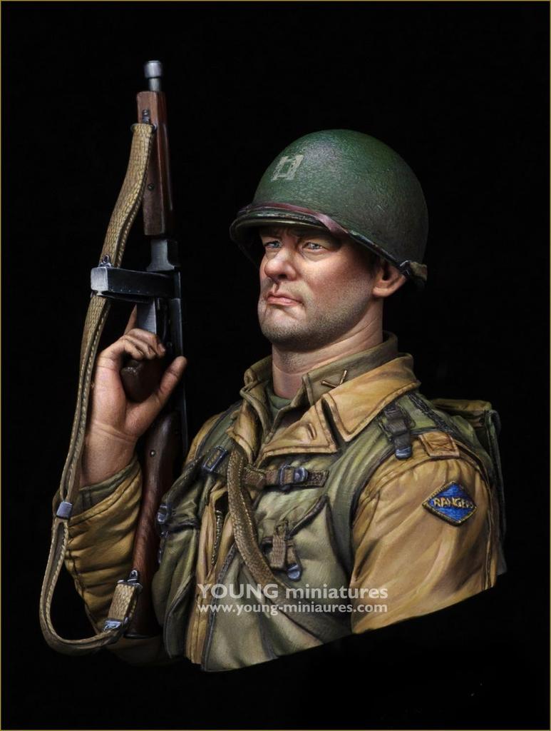 Young Miniature Amerikanischer Soldat des 2. Ranger-Bataillons der Normandie 1944 Büste aus Resin Bausatz YM1898 1/10