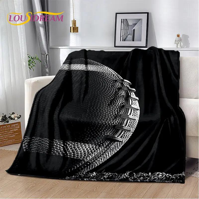 American Football Rugby Soft Plush Blanket,Flannel Blanket Throw Blanket for Living Room Bedroom Bed Sofa Picnic Cover Kids Warm