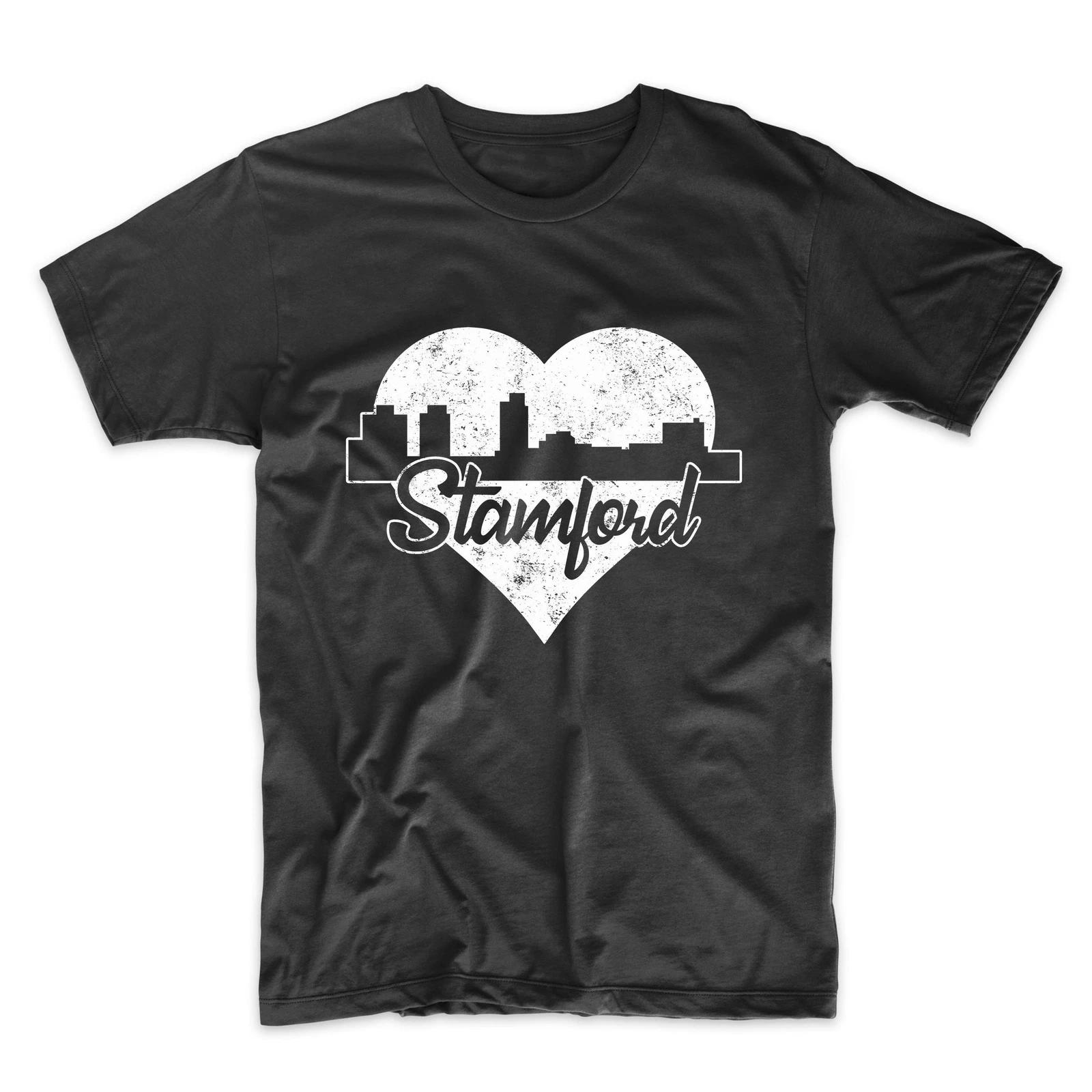 Men s Stamford Shirt - Retro Stamford Connecticut Skyline Heart T-Shirt 3XL