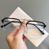 New Fashion Semi Rimless Double Bridge Blue Light Blocking Glasses for Men Women Stylish Eyewear