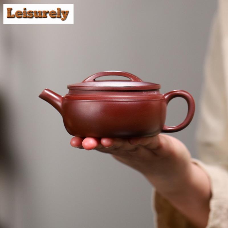 170ml Retro Yixing Purple Clay Teapots Handmade Large Caliber Pot Raw Ore Dragon's Blood Sand Mud Kettle Zisha Tea Set Tea Gift