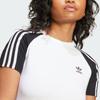 Adidas Originals Striped Round Neck Slim Fit Short Sleeve T-Shirt Women Tops White JD0834