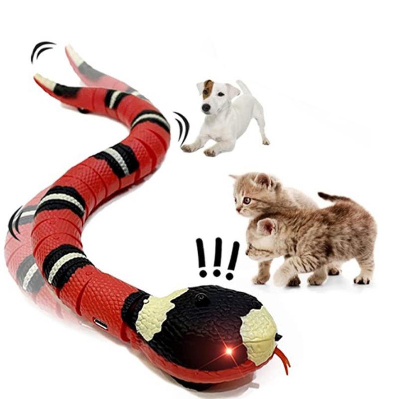 Smart Sensing Snake Interactive Cat Toys Automatic Cats Toys USB Charging Accessories Kitten Toys For Pet Dogs Game Play Toy