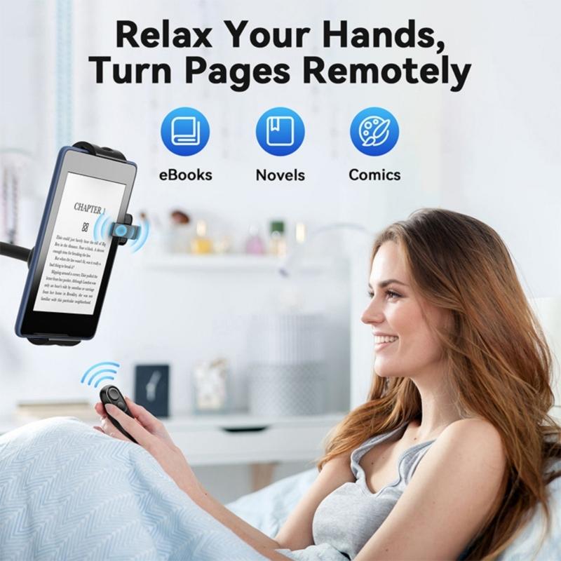 Ergonomic White Page Turning Remote Control Suitable for E Readers Tablets Enhances Reading Comfort Easy Page Navigation