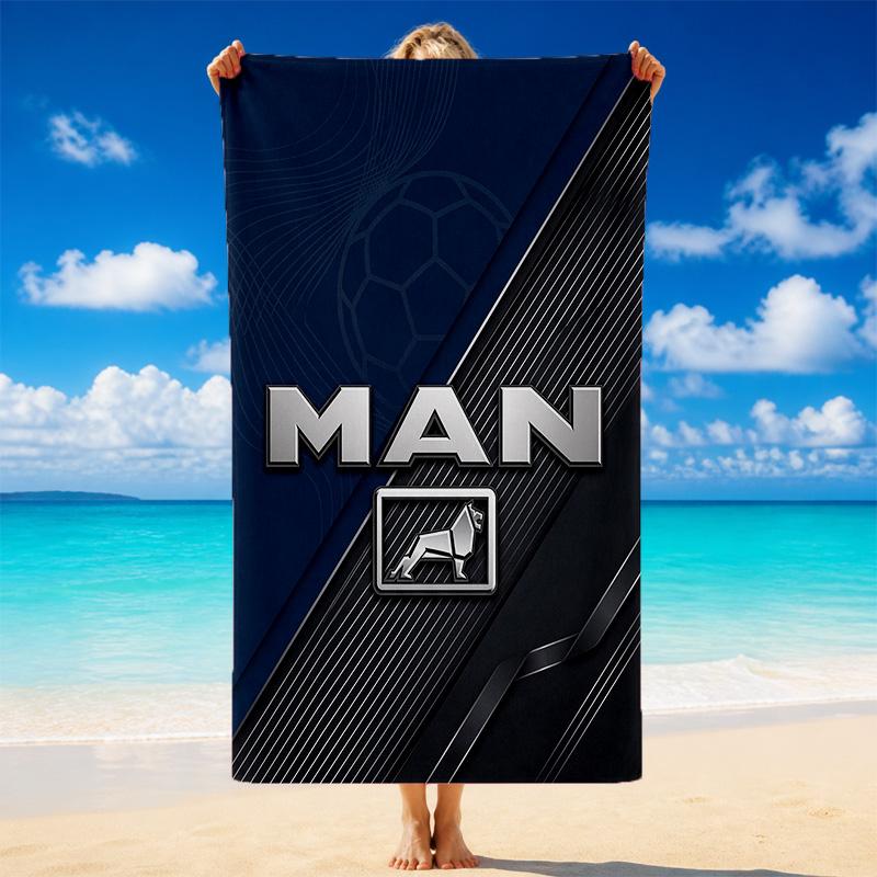 man truck Print Microfiber Beach Towel Sand?Resistant Lightweight Towel For Swimming Outdoor Travel Use