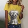Summer Round Neck 3D Cartoon Animals Print Top Fashionable Casual Short Sleeved Women's T-shirts