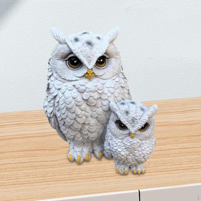 Owl Statue Animal Bird Sculpture Friends Gift Creative Garden Decoration Resin Figurine for Living