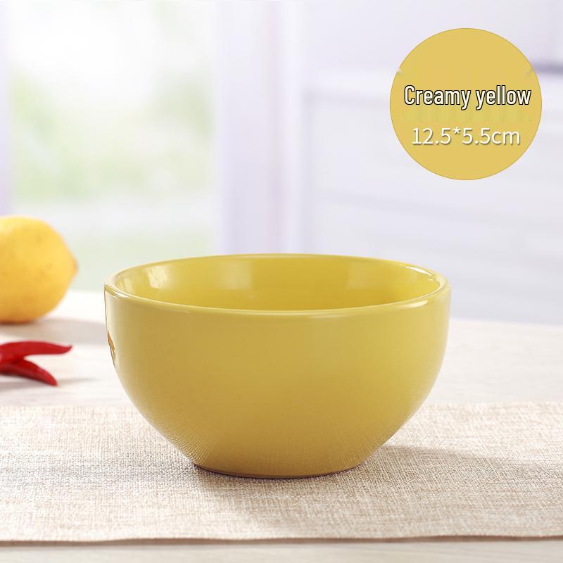 Colorful Large Ceramic Children's Bowl - Creative Underglaze Design for Rice or Porridge