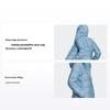 Unifarbene Logo-Reißverschluss-Outdoor-Kapuzen-Lang-Warm-Daunenjacke Damen Oberbekleidung Blau GQ7116