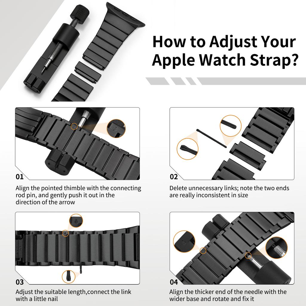 BEAEN Luxury Metal Magnetic Buckle Watch Band for Apple Watch Ultra 49mm Sturdy Wear-resistant Band Easy to Remove Watch Parts