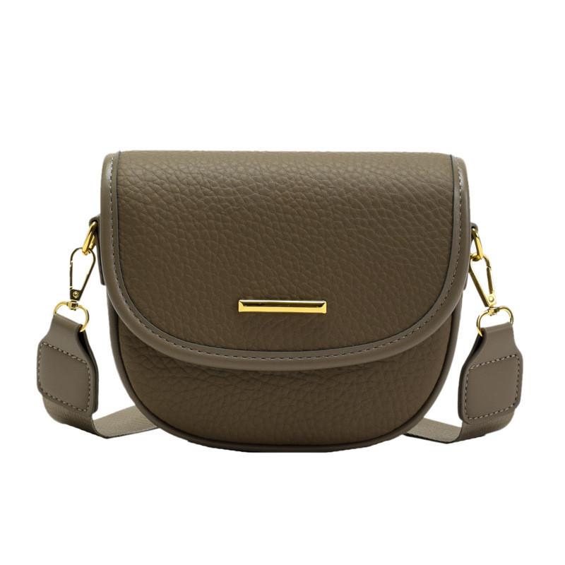 Chic Urban Simple Square Pu Shoulder Bag Saddle Bag Women s Bag Mud Gray