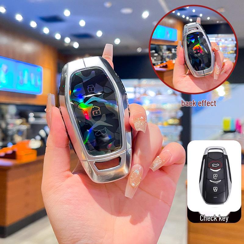 Compatible with 25 Lan Dian E5 PLUS models, premium car keychain accessory with metal buckle and full coverage shell. Standard