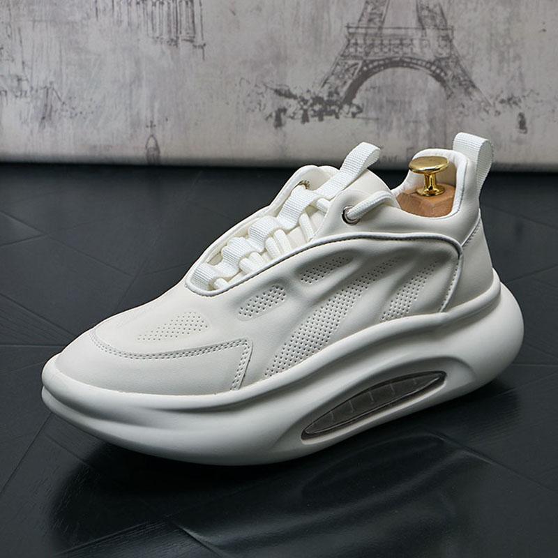 Fashion Sneakers Men Designer Air Cushion Sport Shoes Fashion Casual Leather Mesh Breathable Height Increased Flat Platform Shoes