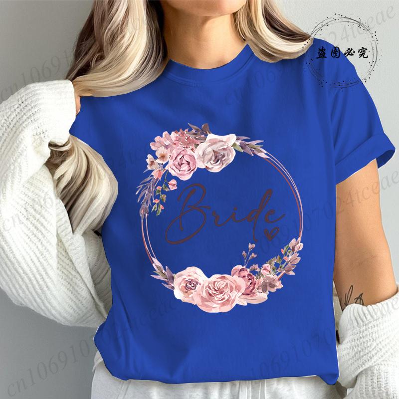 Bridal Graphic T Shirt for Women T Shirt Bride Team Tshirt Bride To Be Fashion T Shirt Women Bachelorette Party TShirt Tops T01