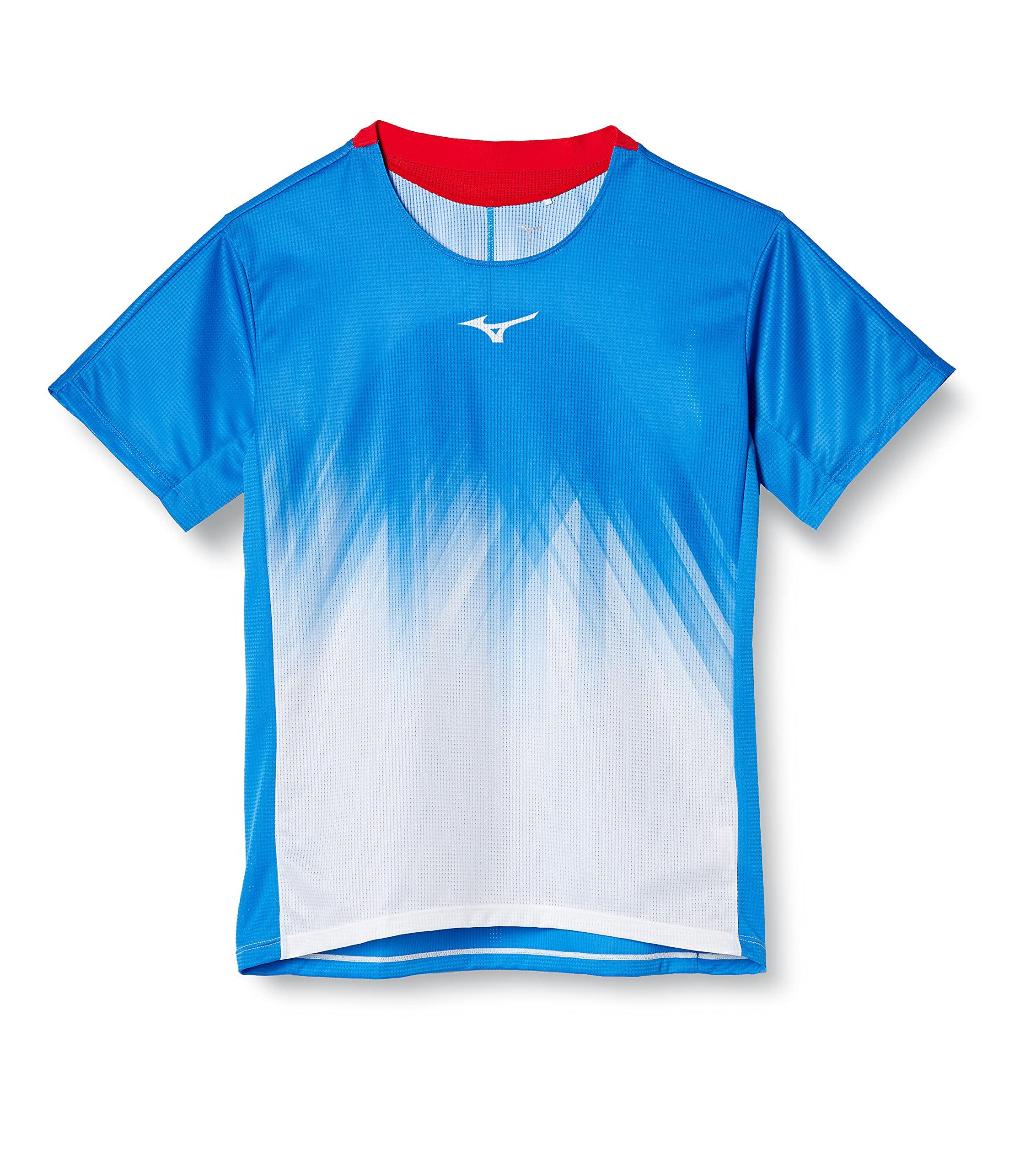 

Tennis Wear Dry Aeroflow Game Shirt Short Sleeve Highly Breathable Sweat Absorbent Quick Drying Japan Badminton Association 62JA1001 French Blue M