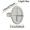 1Pcs Open Adjustable Stainless Steel Heart Sun Leaf Rings Diy Cabochons Silver/Gold Ring For Women Men Handmade Supplies