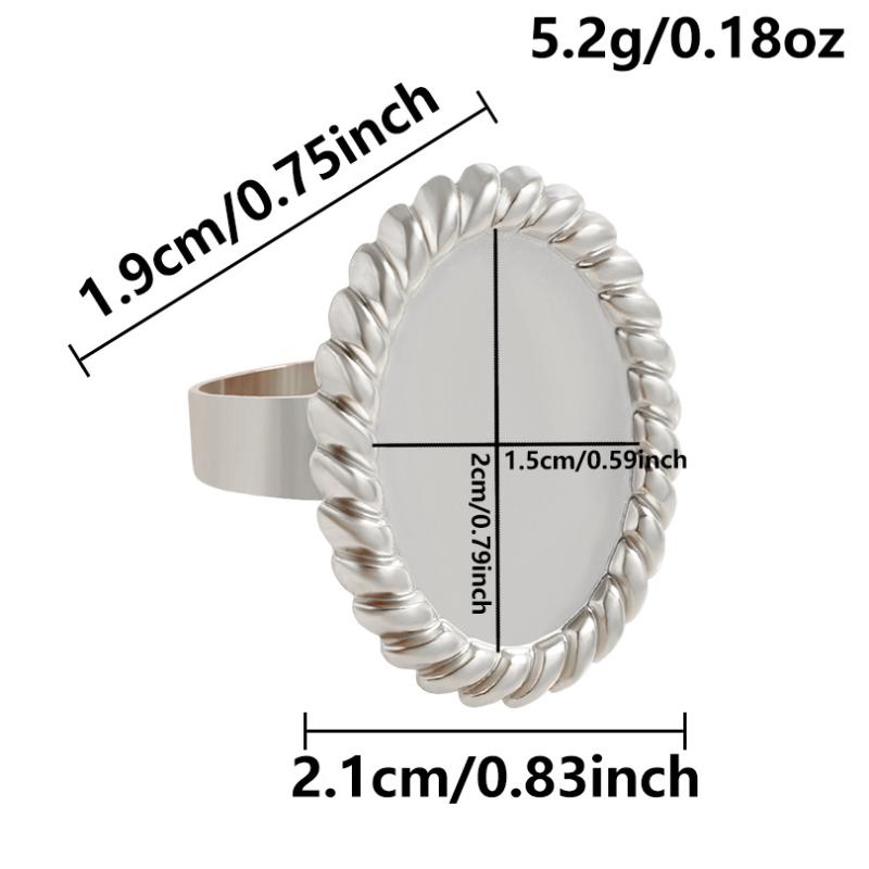 1Pcs Open Adjustable Stainless Steel Heart Sun Leaf Rings Diy Cabochons Silver/Gold Ring For Women Men Handmade Supplies