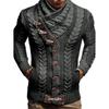 Herren S Hoher Hals Knopf Strick Cardigan Pullover Lässig