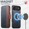 Capa de Couro Magnética Flip para iPhone 17 Pro Max/Samsung S25U com Carregamento Sem Fio
