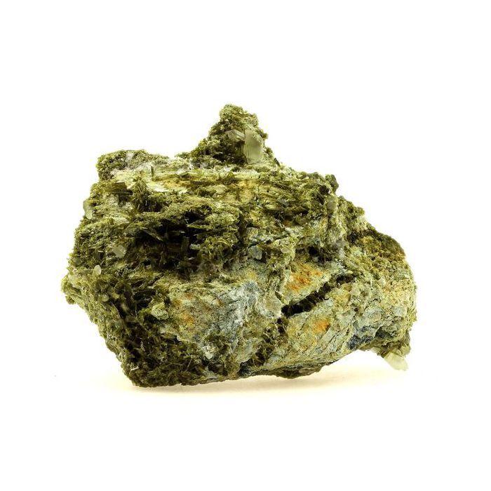 Pierres et Minéraux. Quartz à inclusions de Byssolite + Epidote. 764.0 ct. Envers de Chamrousse, Isère, France.