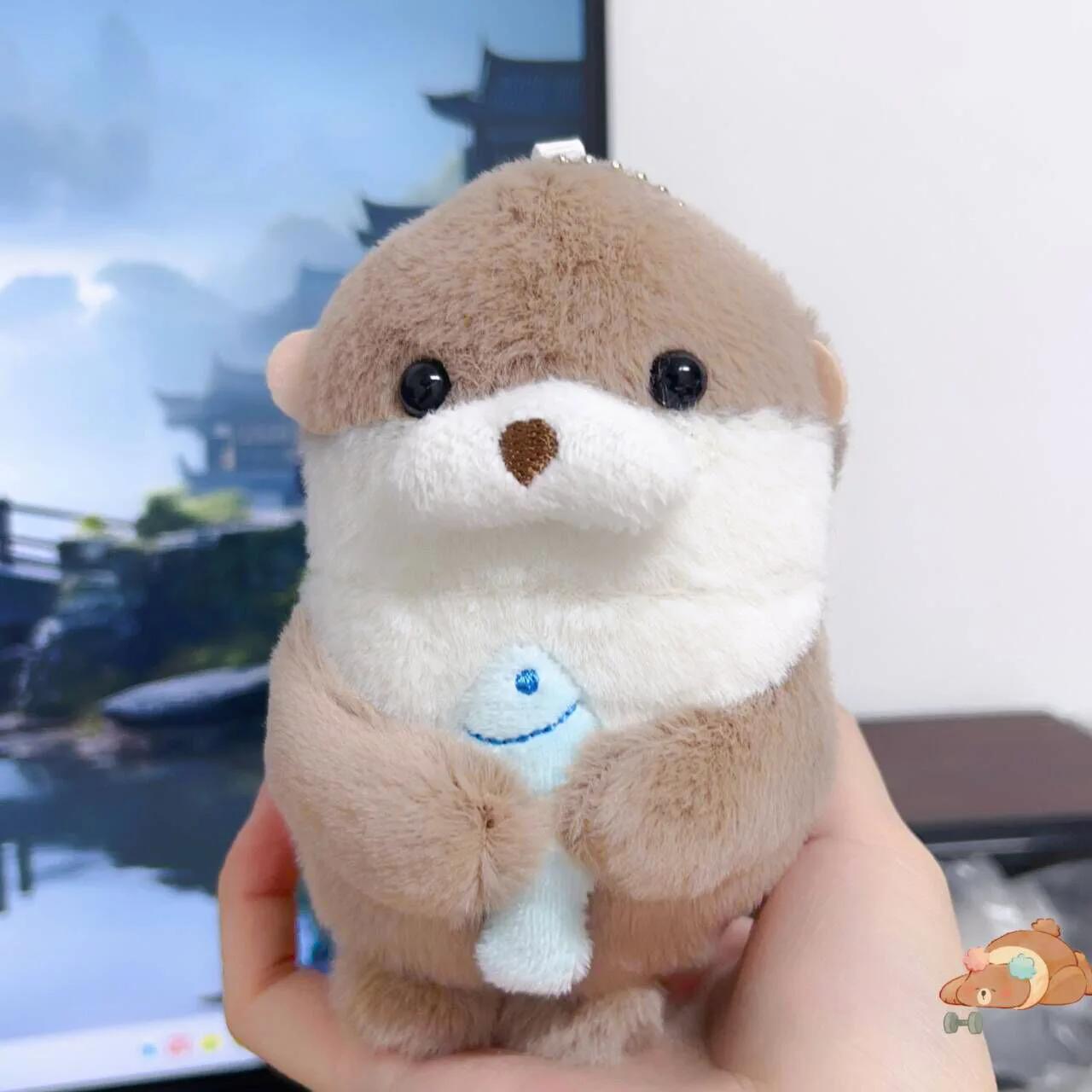 

Amuse Cute Fish Hugging Little Otter Plush Doll Pendant Doll Kids Couples Holiday Birthday Gifts Bedroom Sofa Decoration