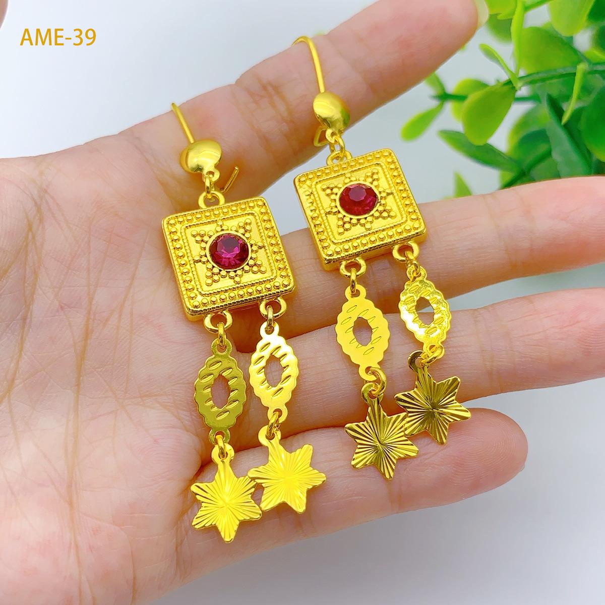 Xinjiang Ethnic Style Jewelry 24K Gold-plated Earrings Brooch Exaggerated Personality Simple Women s Earrings Earrings 2026