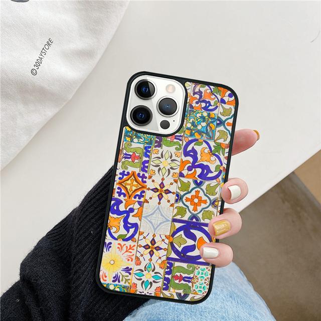 Marokkanisches Fliesenmuster Muschelschale Für iPhone 17 Air 15 16 14 13 12 Pro Max 11 Pro Max Plus Handyhülle Abdeckung
