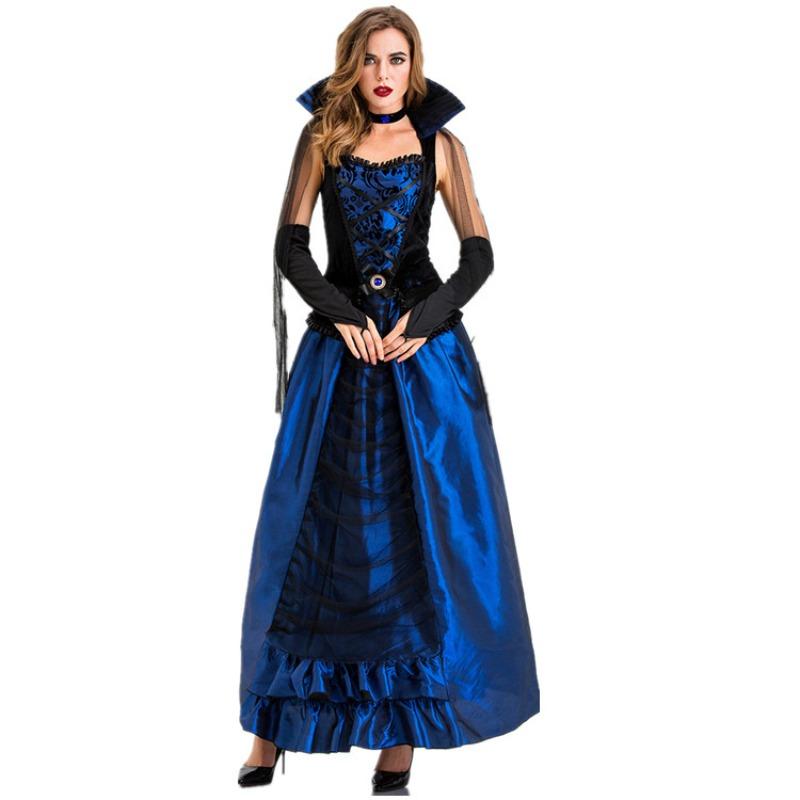 Halloween Party Dress Blue Enchantress Court Dress Queen Dress, Vampire Vampire