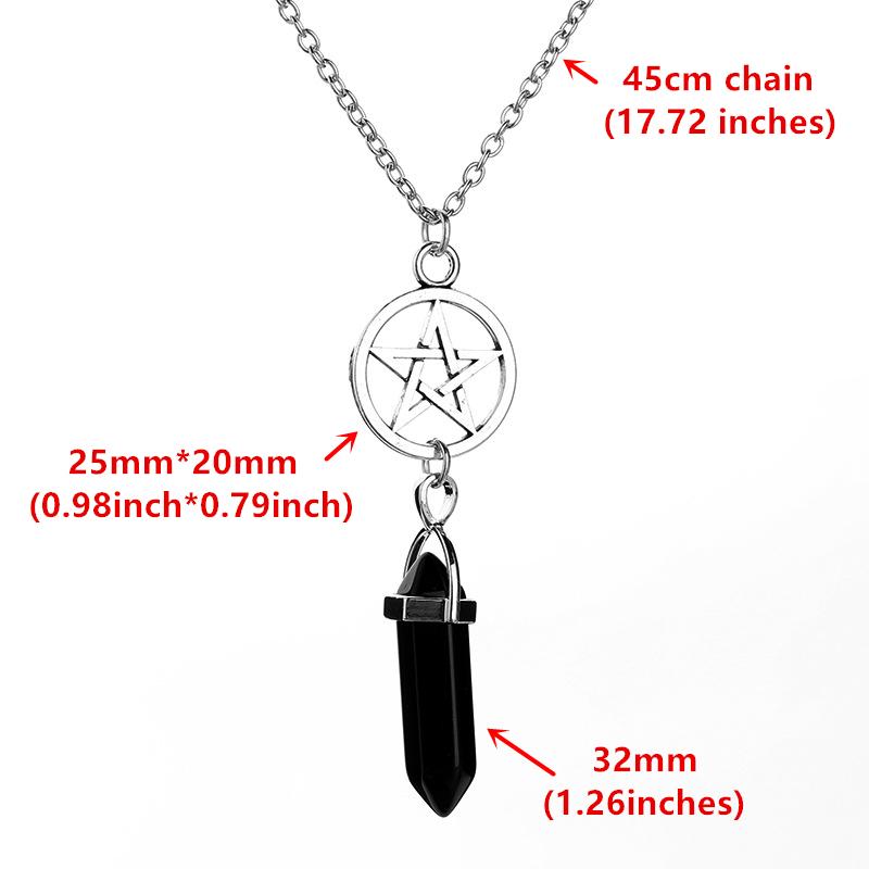 New Healing Natural Stone Reiki Chakra Protection Pendant Necklace Wicca Pentagram Lotus Yoga Sign Women Girls Jewelry Gifts