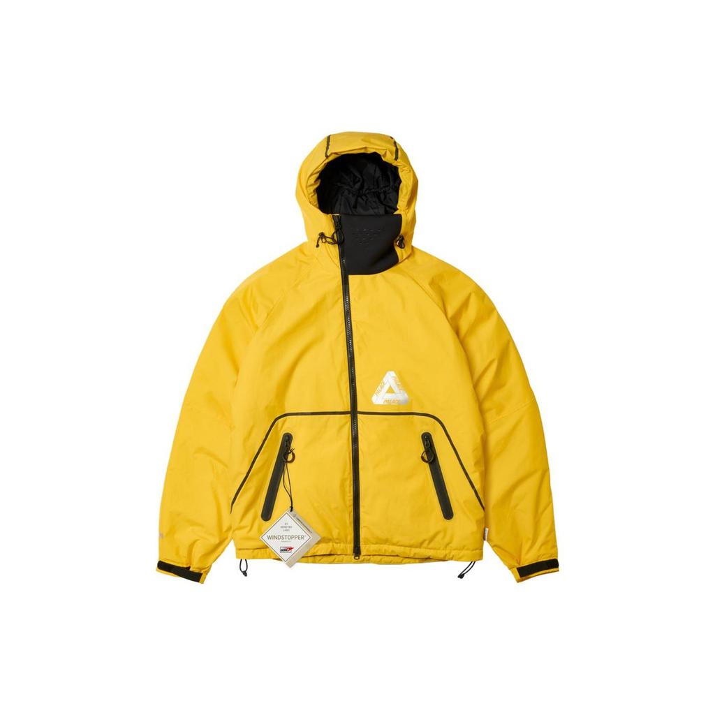 Palace Ultimo Series FW23 Solid Color Windbreaker Hooded Zip Jacket Unisex Jackets Yellow P25JK122
