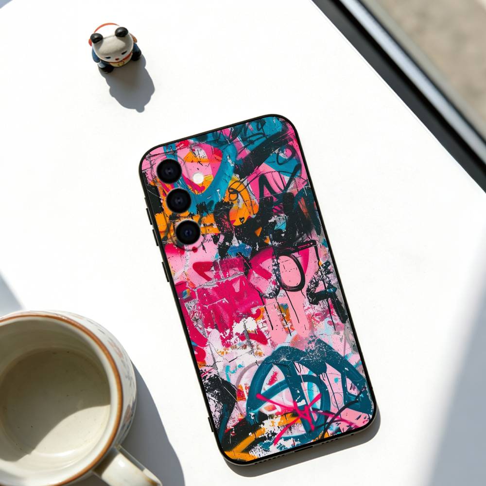 Graffiti Art Phone Case For Samsung Galaxy A73,A72,A71,A70,A53,A52,A51,Soft Silicone Black Cover