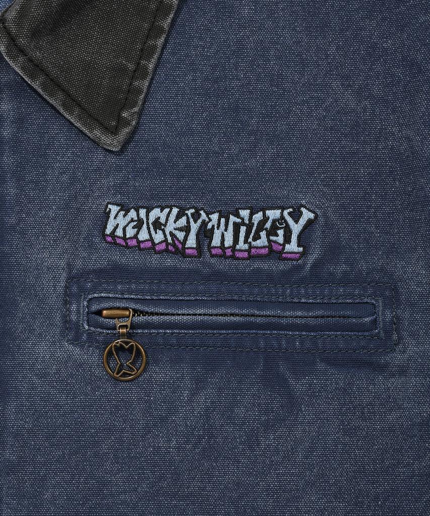 Wacky Willy Collar Contrast Work Jacket Blue