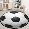 Creative Football Style Flannel-printed Round Floor Mats Are Slip-resistant Suitable Living Room Bedroom Terrace Garden Carpets