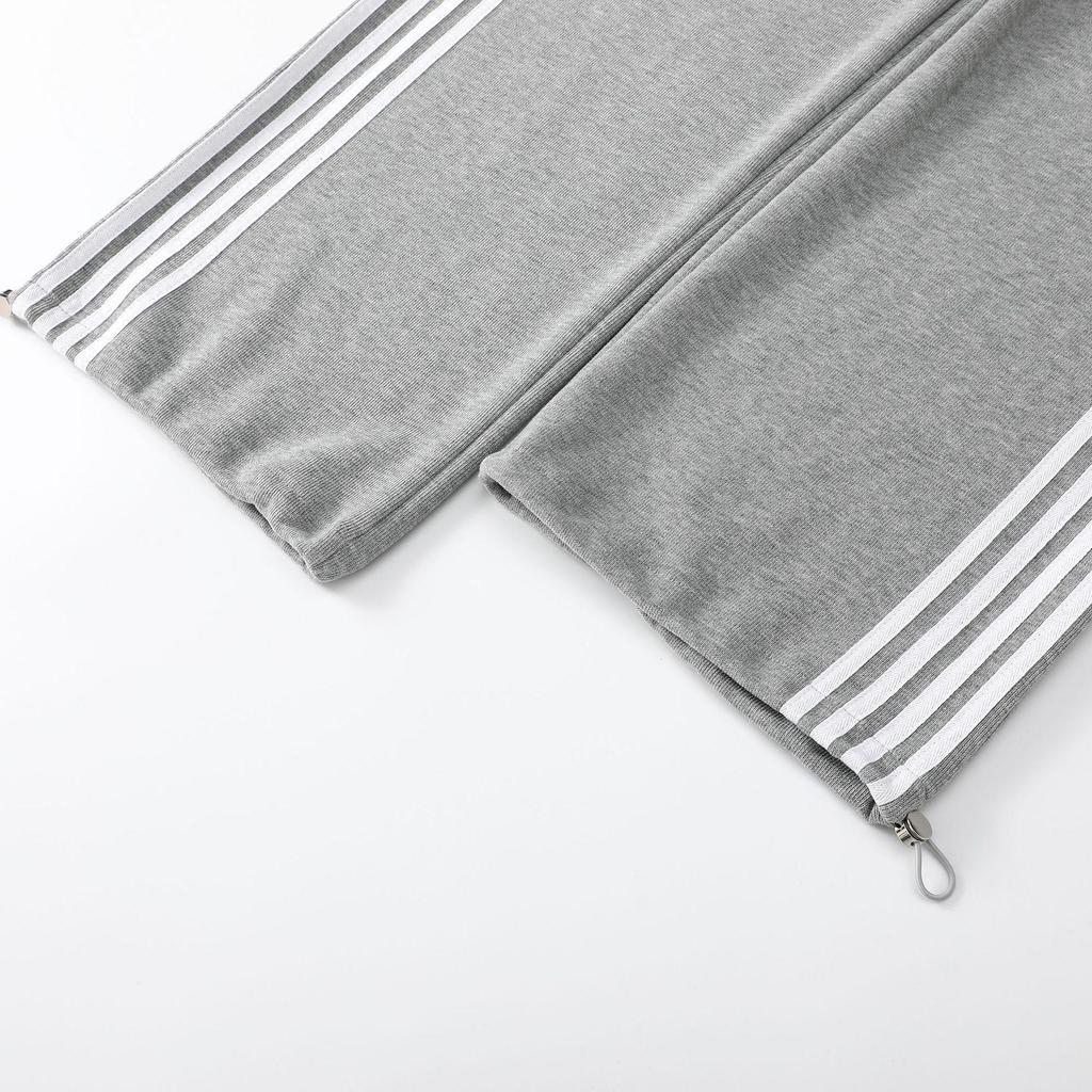 2025 Spring Striped Cuffed Drawstring Loose Sweatpants