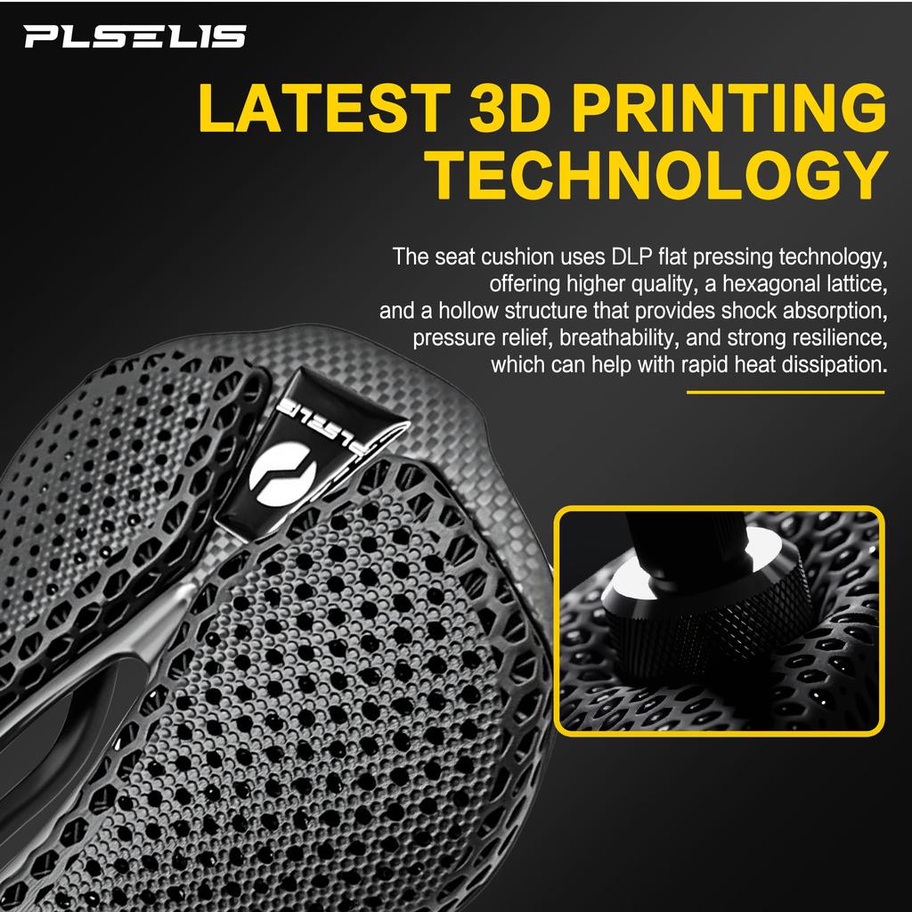 Plselis Celokarbonové sedlo 3D tištěné Sedlo na kolo Sedlo na silniční kolo Příslušenství k jízdnímu kolu Lehké Pohodlné sedlo