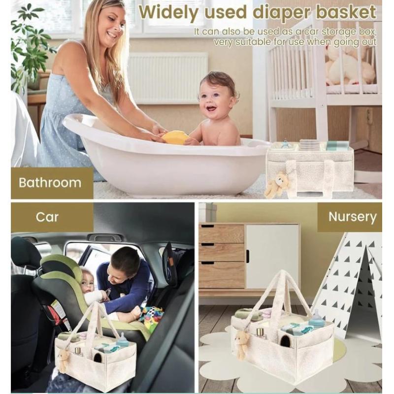 Felt Baby Diaper Caddy Organizer Bag Baby Diaper Bag Baby Shower Gift Nursery Storage Basket