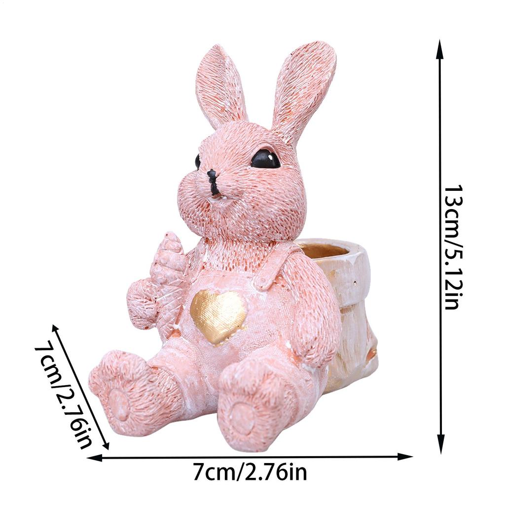 Easter Bunny Statue Adorable Collectible Easter Rabbit Ornaments Spring Home Decor Bunny Figurines for Shelf Table Nursery